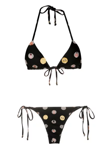 Bikini Amir Slama cu imagine cu gât halter negru