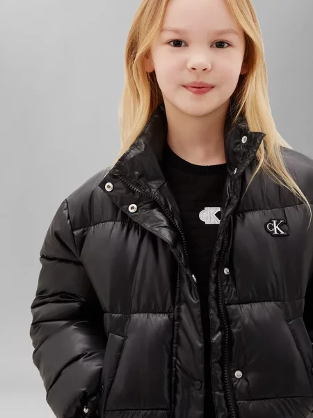 Calvin Klein Jeans капитонирано яке за деца черно