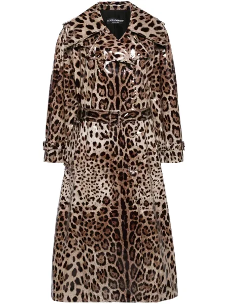 Raštuotas trenčas Dolce & Gabbana leopardinis