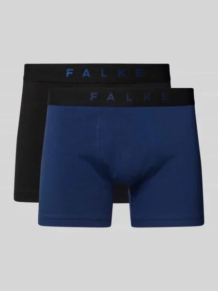 Obcisłe bokserki w zestaw 2 szt. z elastycznym paskiem z logo Falke niebieskie