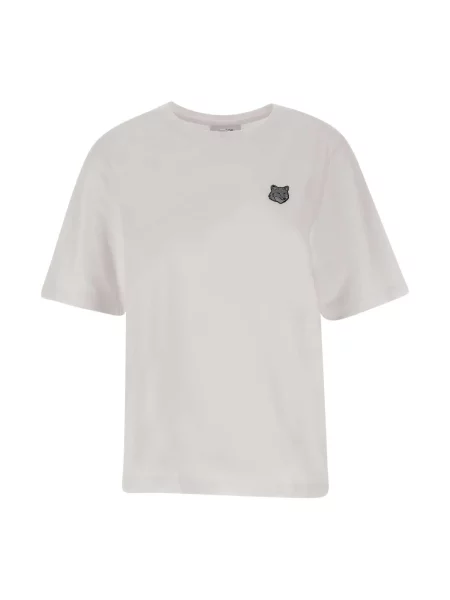 Koszulka Maison Kitsune z logo z dżerseju biała