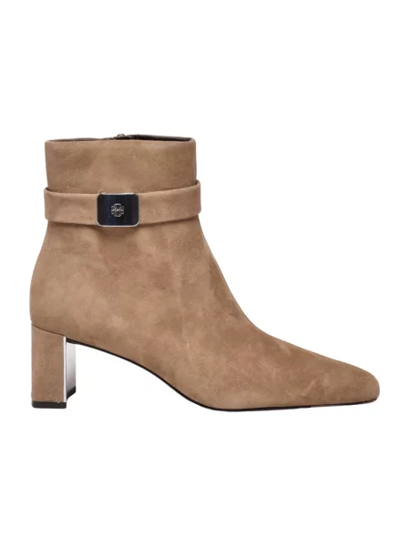 Botki Tory Burch skórzane beżowe