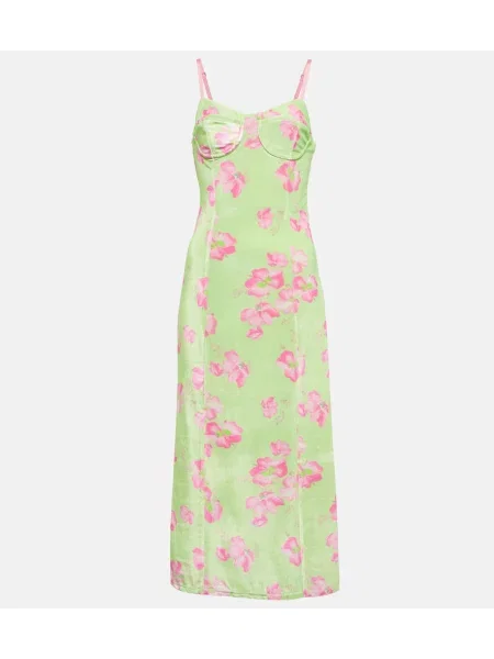 Rochie midi Loveshackfancy până la genunchi de costum verde