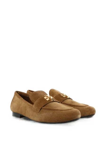 Pantofi loafer Tory Burch din piele de căprioară cu autograf maro