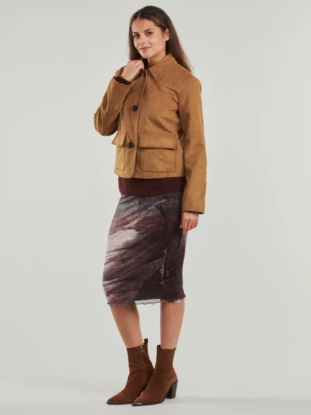 Jakna Jdy od brušene kože smeđa