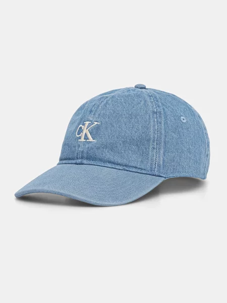 Calvin Klein Šiltovka Monogram Embroidery Denim Cap modrá