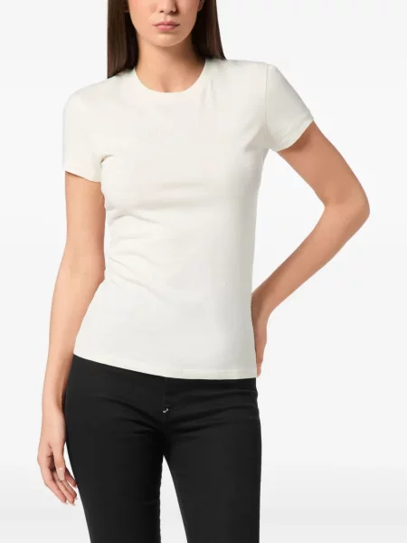 Tricou Philipp Plein cu aplicații alb