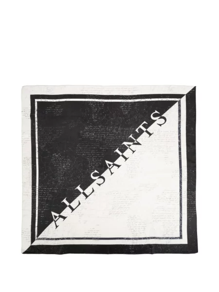 Raštuotas šalikas Allsaints juoda
