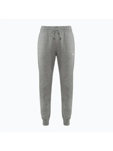 Pantaloni pentru femei Nike Sportswear Phoenix Fleece Mid-Rise închis heather/sail gri