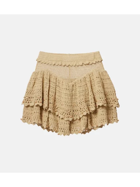 Szydełkować szorty Isabel Marant z koralikami beżowe
