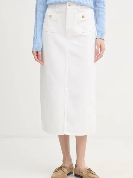 Tommy Hilfiger spódnica z rozcięciem jeansowa biała