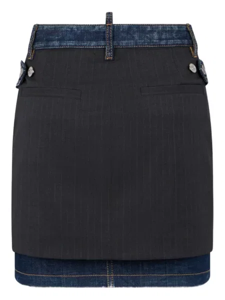 Fustă midi Dsquared2 cu dungi negru