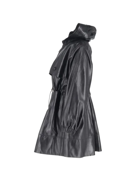 Trencz Sandro skórzany czarny