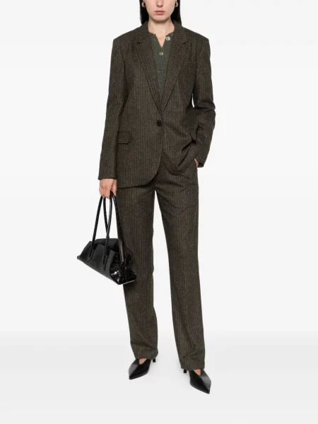 Pantaloni Isabel Marant cu dungi maro