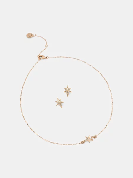 AllSaints colier și cercei auriu