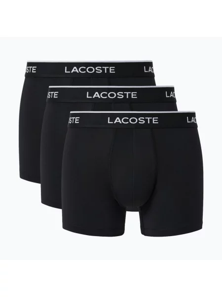 Boxeri pentru bărbați Lacoste Microfibra Negro 3 pack black negru