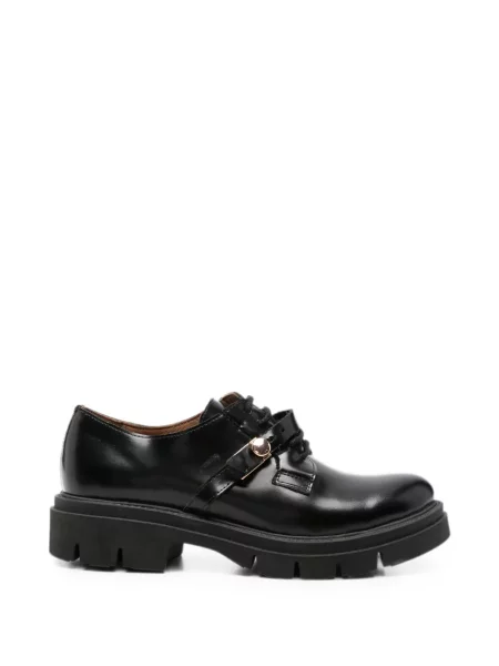 Pantofi derby Sergio Moretti Firenze din piele cu cataramă negru