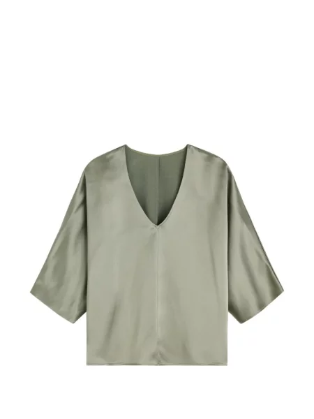 Bluză By Malene Birger cu decolteu în V verde