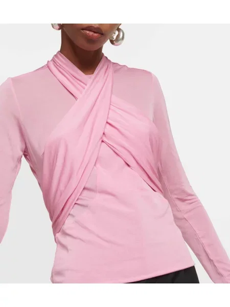 Top Isabel Marant din jerseu drapat roz