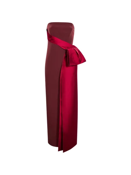 Rochie maxi Roland Mouret cu funde fără bretele roșu
