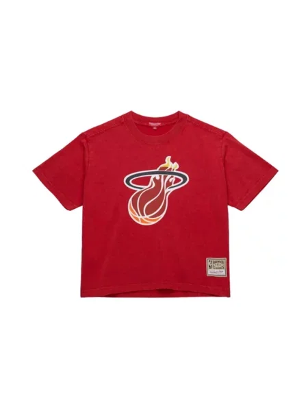 Koszulka Mitchell & Ness o krotszym kroju czerwona