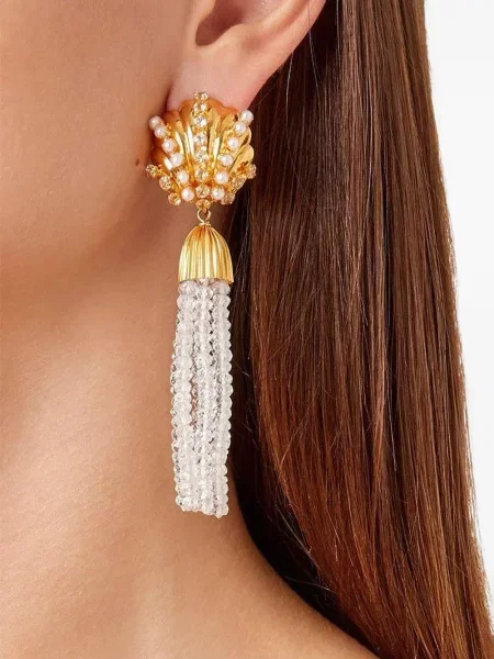 Cercei Bounkit Jewelry de cristal auriu
