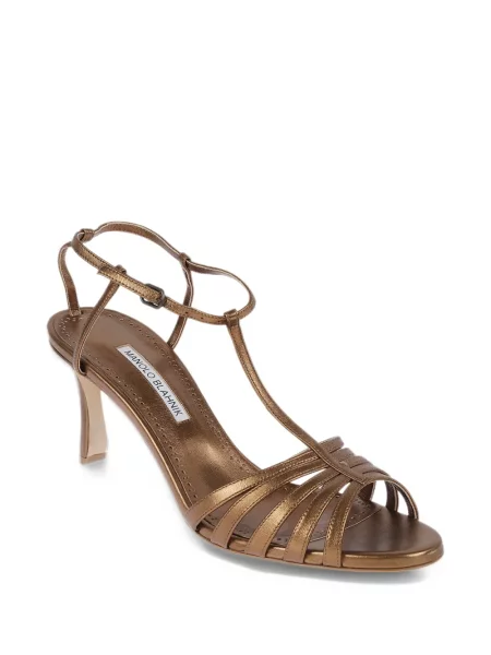 Bőr szandál Manolo Blahnik barna