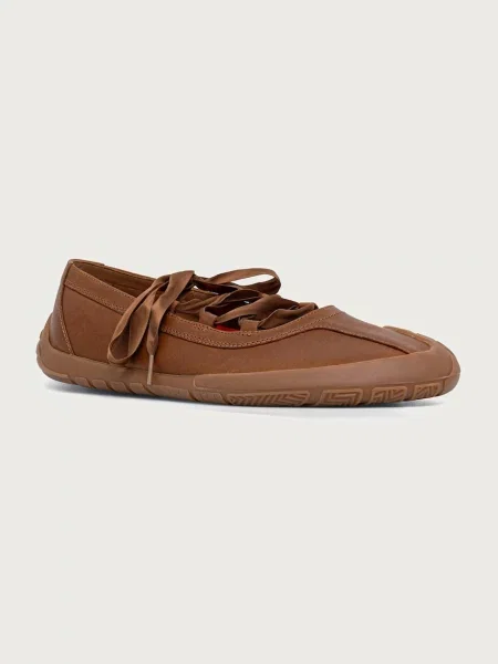 Camper balerini din piele Peu Path+ maro