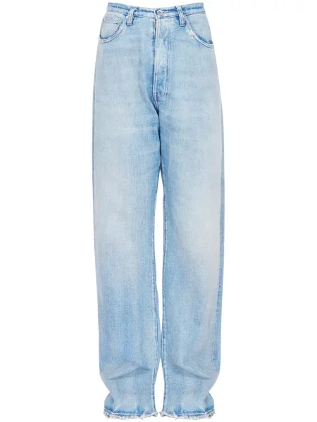 Blugi drepți Maison Margiela cu 5 buzunare albastru