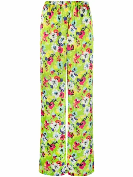 Pantaloni Msgm cu model floral verde