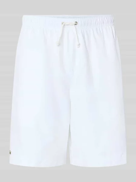 Szorty o kroju relaxed fit Sport z wyhaftowanym logo Lacoste Sport białe