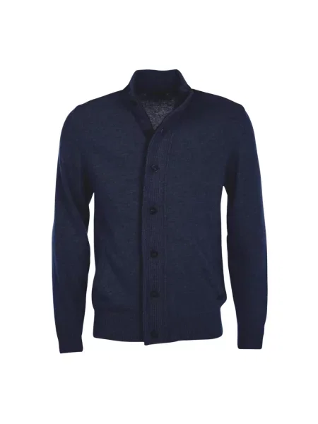 Barbour kardigan wełniany granatowy niebieski