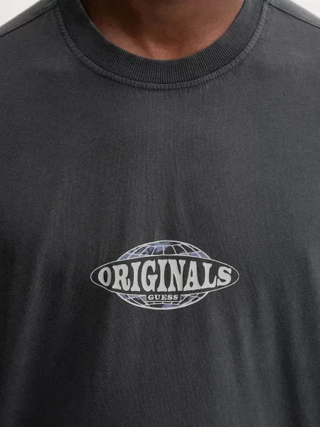 Футболка Guess Originals с принтом серая