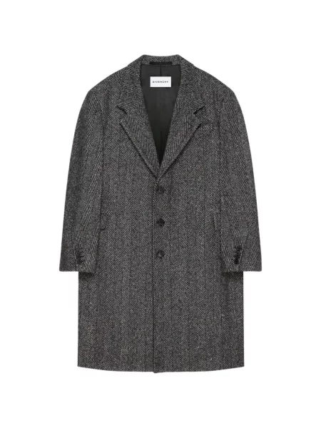 Palton Givenchy cu model herringbone negru