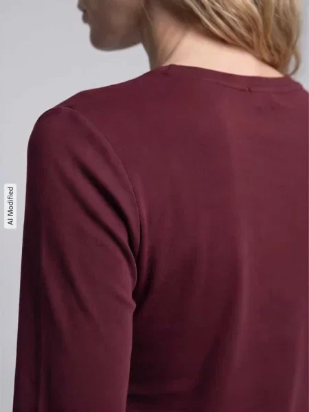 Bluzka z długim rękawem o kroju slim fit z czystej bawełny S.oliver Red Label