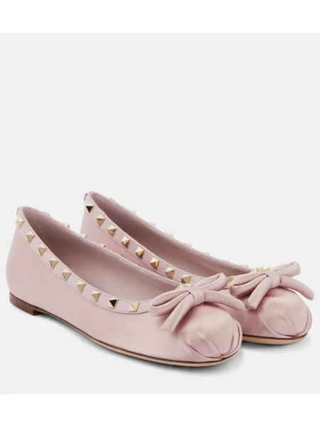 Balerini Valentino Garavani din piele violet