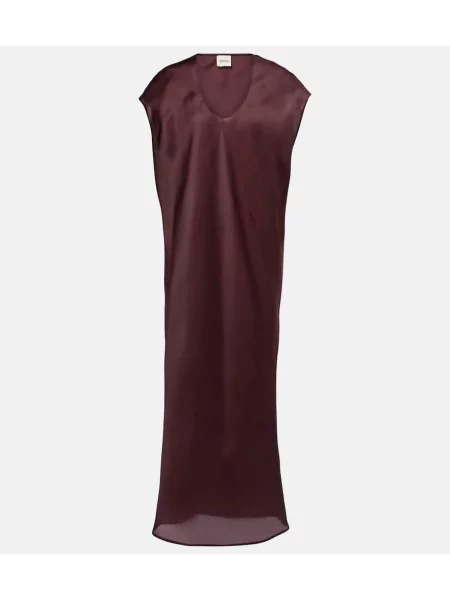 Rochie maxi Khaite de mătase de costum bordo