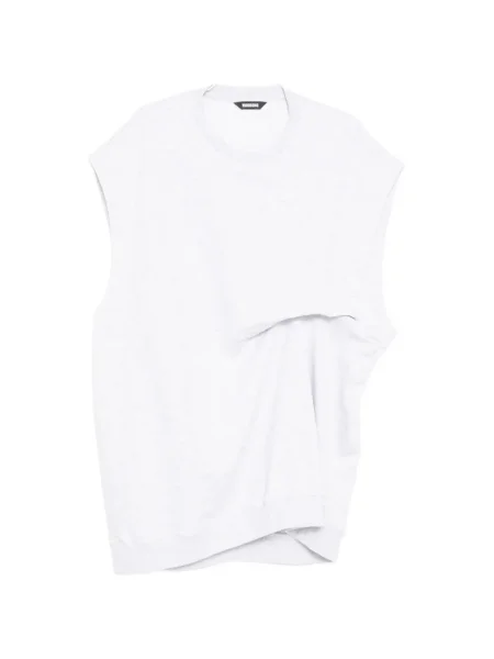 Koszulka Moohong bez rękawów drapowana szara