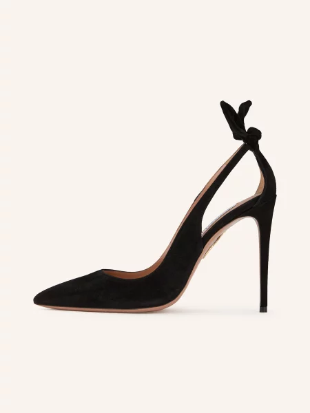 Aquazzura Lodičky Bow Tie černá