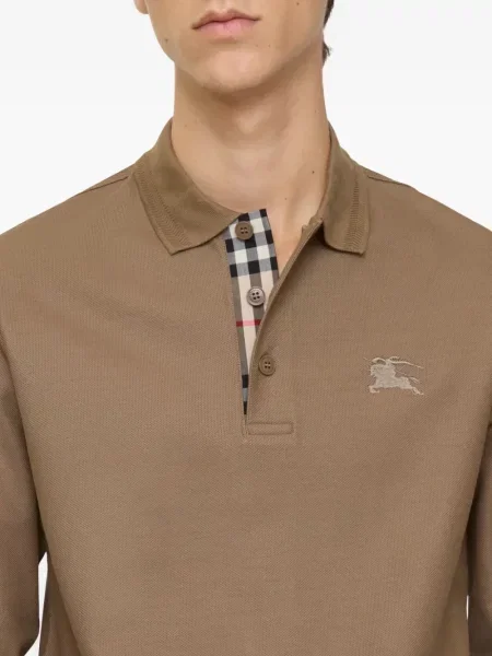 Lung tricou polo Burberry maro