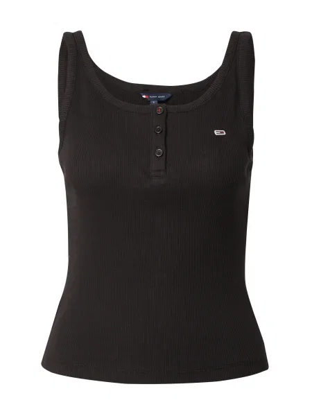 Top din denim Tommy Jeans negru