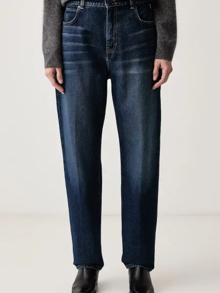 Weekend Max Mara jeansy relaxed fit WKDCEDRO granatowe