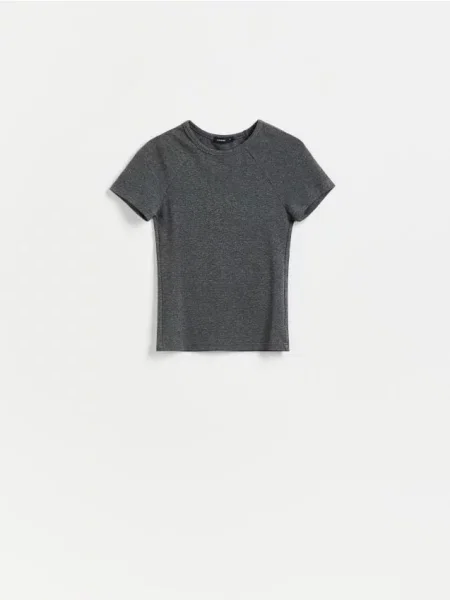 Reserved Tricou cu adaos de deschis gri