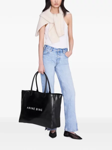 Geantă shopper Anine Bing din canvas negru