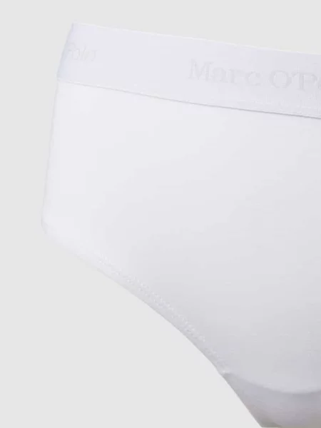 Figi z elastycznym paskiem z logo w zestawie 3 szt. model ‘ESSENTIALS’ Marc O'polo białe