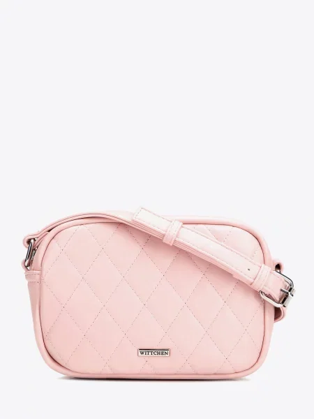 Torebka crossbody z imitacji skóry różowa