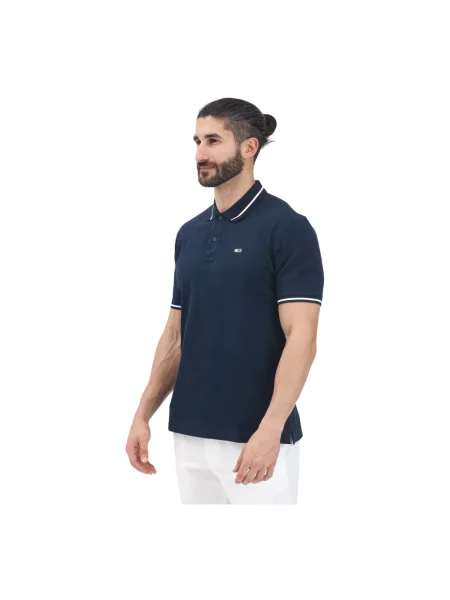 Koszulka polo o kroju regular fit z wyhaftowanym logo Tommy Jeans niebieskie