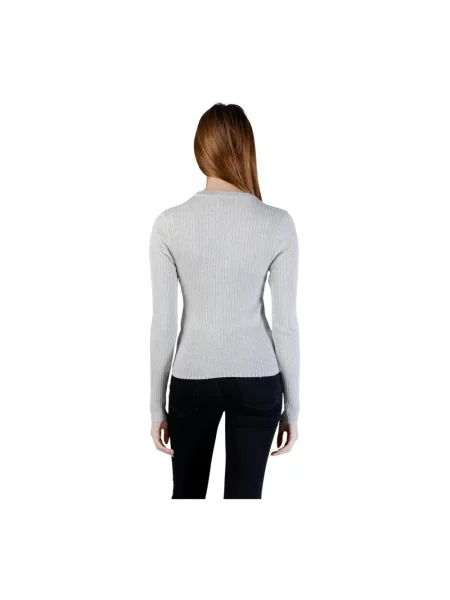 Dzianinowy sweter Jacqueline De Yong z długim rękawem szary