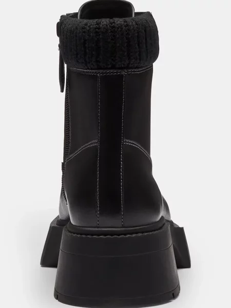 Кожаные ботинки Coach на платформе черные