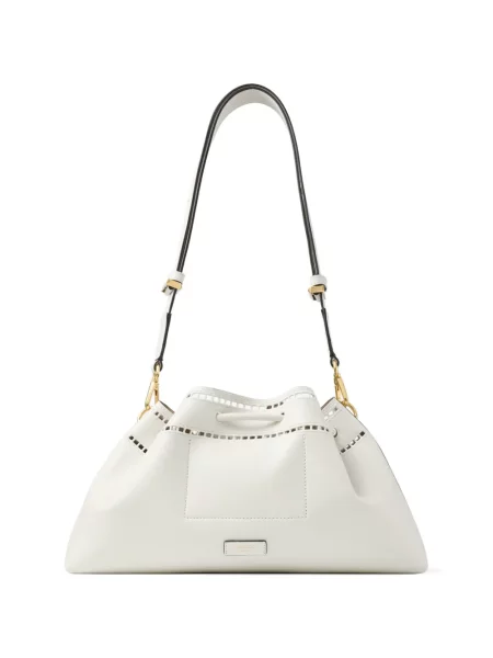 Bőr kézitáska Jimmy Choo fehér
